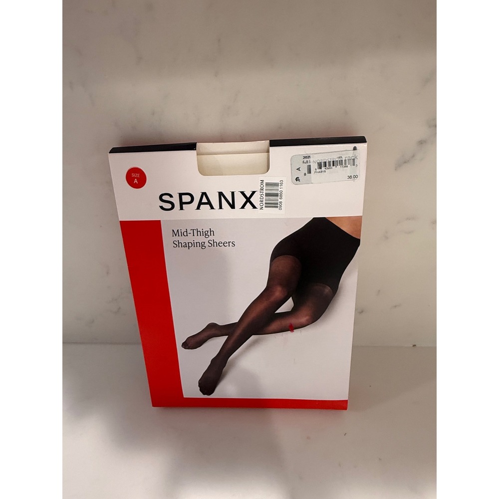 Spanx Mid-Thigh Shaping Sheers Black FH4315 Size A NIB NWT